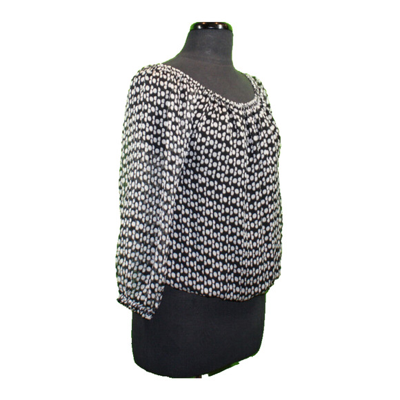 A5 NWoT DIANE VON FURSTENBERG Polka Dot Printed Silk Blouse Top Size M - Picture 2 of 6